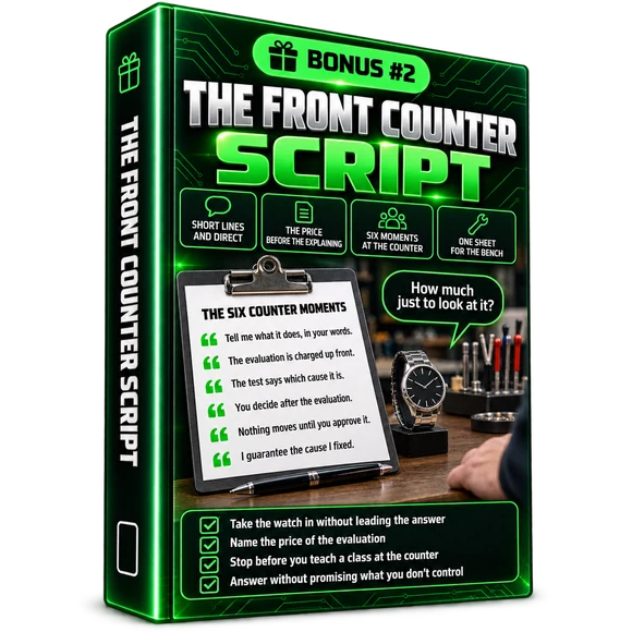 Bonus 2, The Front Counter Script